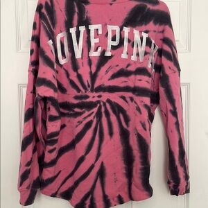 PINK Victoria's Secret Tie-Dye Sweatshirt - Pink and Black